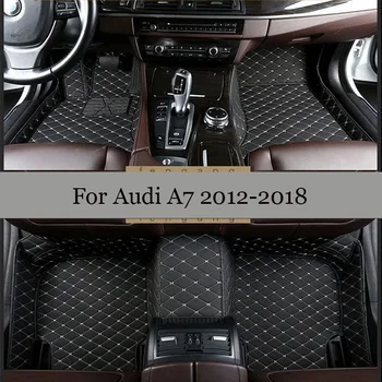 100% Ajuste Personalizado Feito De Couro De Carro Tapetes Para Audi A7 2012 2013 2014 2015 2016 2017 2018 Carpetes, Tapetes, Almofadas Do Pé Acessórios