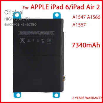 100% Genuíno 7340mAh Novo Tablet da Bateria Para Apple iPad 6 Ar 2 A1547 A1566 A1567 de Pilhas de Alta Qualidade
