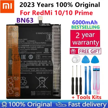 100% Original Novo de Substituição de Alta Qualidade BN63 6000mAh Bateria Para Xiaomi RedMi 10 / 10 PRIMEIRO-Telefone Baterias Recarregáveis