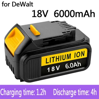 100% Original Para DeWalt 18V 6000mAh Recarregável Ferramentas de Potência da Bateria com LED de Substituição do Li-íon DCB205 DCB204-2 20V DCB206