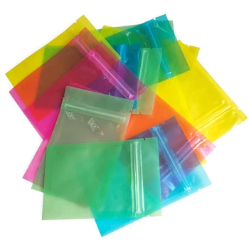 10Pcs Candy Color Mini Sacos Ziplock Plástico Transparente Jóias de Armazenamento de Sacos Reutilizáveis Auto Selar Sacos Para Casa Travle Suprimentos