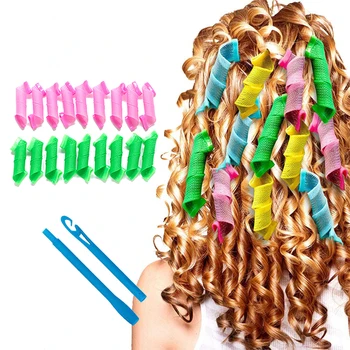 18 PCS Portáteis Magic Hair Curler do Cabelo Estilo Acessórios Frisadores que Não prejudique a Onda Formadores de Ferramenta de Estilo do Cabelo de DIY Rolos