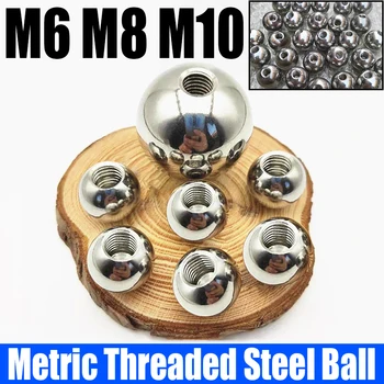 1PCS M6 M8 M10 Segmento de Metade do Orifício de Rosca Métrica em Aço Inoxidável de Perfuração Bolas de Rosca Fêmea Furo Cego de Bola de Aço de Esferas OD 10-60mm
