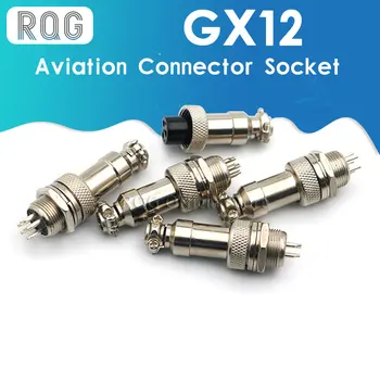 1Set GX12 Bunda tipo de Aviação Plugs Sockets 2/3/4/5/6/7 Pin RS765 12MM Aero Tomada Aérea Plugues Sockets de Aviação Conector