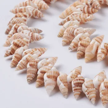 20Strand Natural Espiral de Casca de Grânulos de Costas para a Praia pulseira colar da jóia de Verão Oceano de Decoração de Casa de acessórios DIY fazer