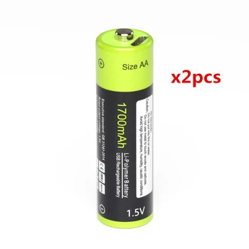 2pcs/monte ZNTER 1,5 V 1700mAh recarregável AA bateria Mirco USB de polímero de lítio recarregável da bateria do brinquedo infantil de bateria