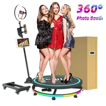 360 Cabine de Foto de Giro Automático da Câmera Selfie 4 Pessoas, 68-115cm de Led Máquina Portátil Flexível