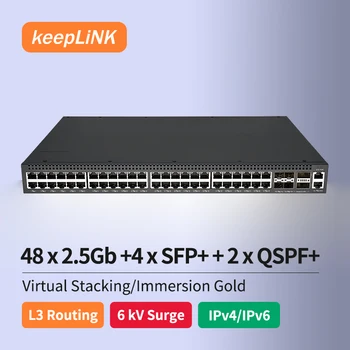 48-Porta Multi-Gigabit 2,5 G Ethernet Managed Switch com 4 Portas SFP+ 2 40G QSFP+
