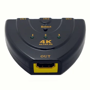 4K*2K HDMI 3x1 Switcher - Suporte para 1080P e 3D - Retângulo em forma de HDMI Switcher