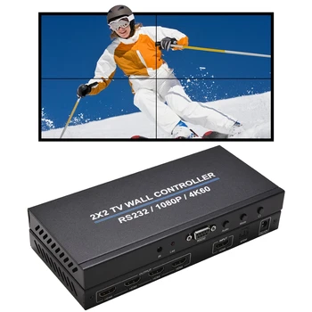 4K 60hz 2x2 HDMI Parede de Vídeo Controlador de TV Splicer Multiviewer HD 1080p Tela Quad Splicing Caixa 1x2 1x3 1x4 Tela Grande de Costura