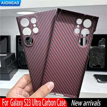 ACC-Carbono, Fibra de Carbono Telefone Case Para Samsung Galaxy S23 Ultra Fibra de Aramida Anti-queda Assessor de Capa Galaxy S23Ultra Caso