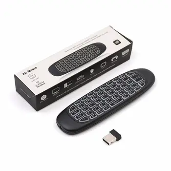 Air Mouse 2,4 G RGB 7 Retroiluminado de Controle Remoto com Teclado sem Fio Touchpad para uma Caixa de TV Android Smart TV