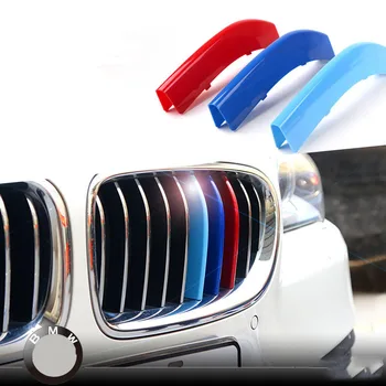 Angelguoguo Carro 3D Grelha Sport Faixa ABS Adesivo Decalque de ajuste para 2014-2015 BMW Série 5 528li 525li