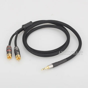 Audiocrast A53+XW60 Aparelhagem hi-fi, cabo de áudio RCA cabo de Áudio fio de sinal de plug 3.5 mm reta aux plug converter dois plug RCA
