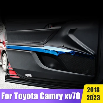 Auto Acessórios Interior Modificação Para Toyota Camry 70 XV70 2018-2020 2021 2022 2023 Carro Porta Interior do Painel de Tiras de Guarnição de 4pcs