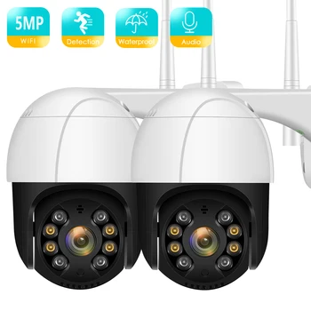 BESDER 5MP PTZ Câmera Wi-Fi Inteligência Artificial Humana Detecção de Movimento Impermeável da Câmera do Ip do CCTV de Áudio de 2 Vias do IR da Visão Nocturna
