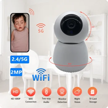 Boneco de neve Câmera de Vigilância wi-Fi Câmara 360° de Rotação, 2 Maneira de Falar de Duas vias de Áudio de Visão Noturna da Câmera do IP de Casa Inteligente