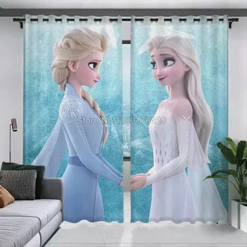 Disney Congelados 2 Elsa e Anna Quarto de Crianças, Cortinas Blackout Cortina de Sombreamento Cortina para o Quarto, Decoração Infantil Presentes