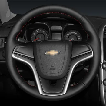 DIY Carro volante capa de couro Macio e Confortável ponto a Mão apertos Para Chevrolet Cruze AVEO Malibu, Captiva TRAX Cavalier
