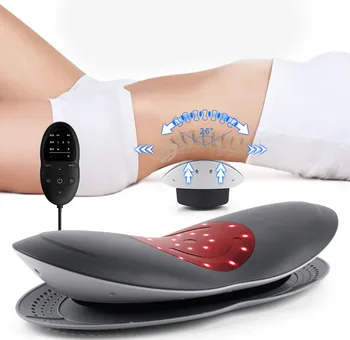 Elétrico de Tração Lombar Dispositivo Lombar Relax Massager com Compressa Quente Reduz a Dor e a Fadiga Apoio Lombar