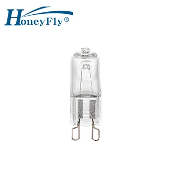 HoneyFly 10pcs G9 Lâmpada de Halogênio, Lâmpada de Luz Cápsula de Cristal de Luz 220V 20W 30W 40W Halogênio G9 Branco Quente Para Comercial