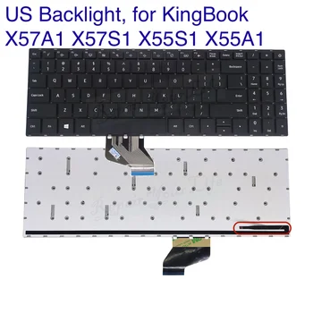 Inglês americano Teclado Retroiluminado para KingBook X55S1 X55A1 X57A1 X57S1, Hasee X5-2020A3 2021S5H HINS01 EUA Notebook iluminação de fundo do Teclado