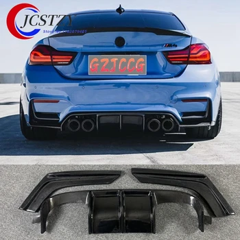 JCSTZY Para BMW série 3 Série 4 Série F80 M3 F82 F83 M4 2014 a 2019 3PCS Estilo de V de Fibra de Carbono, o Carro pára-choque Traseiro Lip Spoiler Difusor