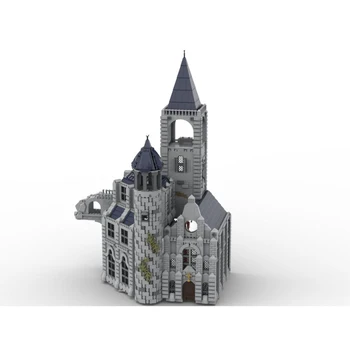 Jogo MOC Capela, a Torre do Sino de Luar Castelo Link da Casa Modular de Construção de Blocos de Rua do Modelo de modo de Exibição de Tijolos de Brinquedo infantil Presente DIY