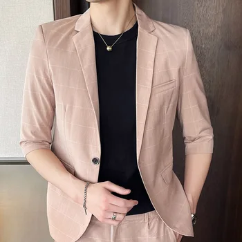 Lin1546 - Homens de terno de três peças coreano versão slim de negócios