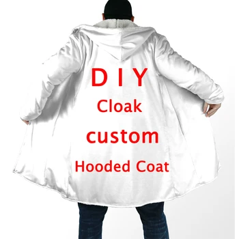 MCDV - DIY Aceitar-Custom Design Drop Shipping e Atacado a Impressão 3D de Lã com Capuz do Manto Unisex Grossa Quente Cabo casaco