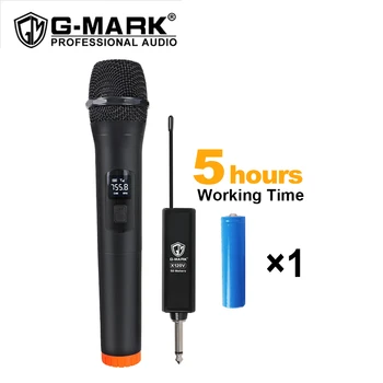 Microfone sem fio G-MARK X110V Portátil Recarregável da Bateria de Lítio Receptor Portátil de Fácil Utilização Para a Igreja uma Festa em Casa da Escola