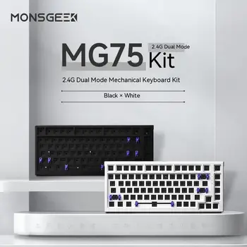 Monsgeek Mg75 Personalizado Teclado Mecânico Kit 82 Tecla Hot Swap Com Fio Usb2.Sem Fio 4g Dual Modo de Esports Jogo Teclado Kit de Presente