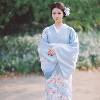 Mulheres Japonês Tradicional Quimono de Estilo Vintage Mulheres de Vestido Longo Fotografia Roupas Fase de execução de Vestido de Cosplay Desgaste
