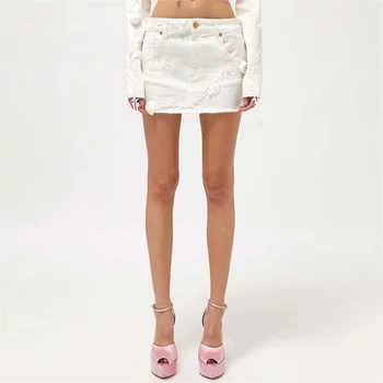 Nova Verão 2023 Mulheres de Shorts coreano Moda Costurado a Mão em 3D Decoração de Flores de Jeans Super Shorts de Roupas femininas Frete Grátis