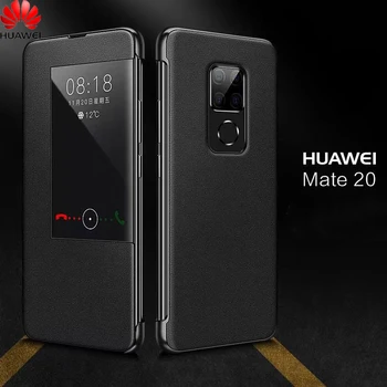 Original Huawei Mate 20 Pro Mate20X Smart View Caso De Suspensão Automático De Despertar Tampa Do Couro Do Telefone Móvel Volta Completa Proteger Shell
