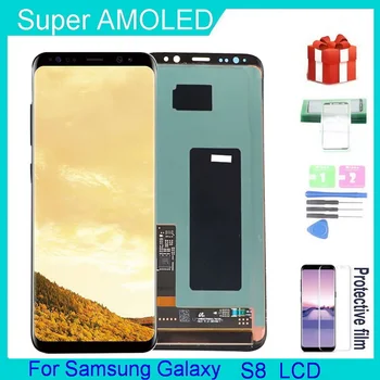 Original Super AMOLED Display LCD Para SAMSUNG Galaxy S8 G950F G950FD G9500 G950U G950WDisplay Digitador da Tela de Toque Substituição