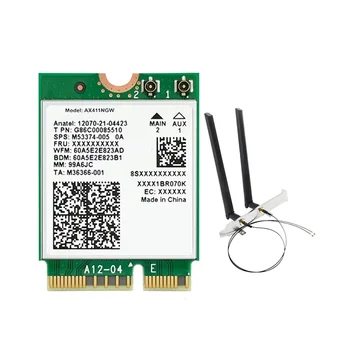 Para a Intel AX411 Placa WiFi+2X8DB Antena WiFi 6E CNVio2 BT 5.3 Tri-Band 5374Mbps Módulo para o Portátil/PC
