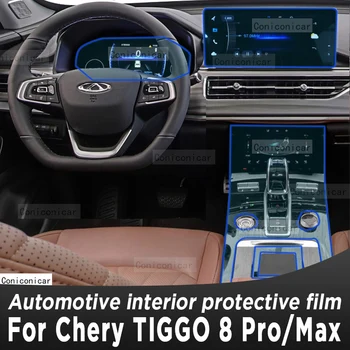 Para Chery TIGGO 8 Pro Max 2022-2023 caixa de Velocidades Painel de Ecrã de Navegação Interior Automotivo TPU Película de Proteção, Tampa Anti-risco