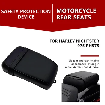 para Harley Nightster 975 RH975 Nightster RH975 2022 2023 Moto Preta Passageiro Traseiro de Couro PU de Almofadas Solo da Almofada do Assento