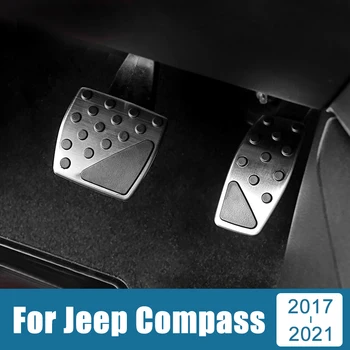 Para Jeep Compass 2017-2020 2021 Carro Acelerador de Pedais de Freio Pedal em apoio para os Pés Capa de Almofadas Para Renegade BU 2015-2021 Acessórios
