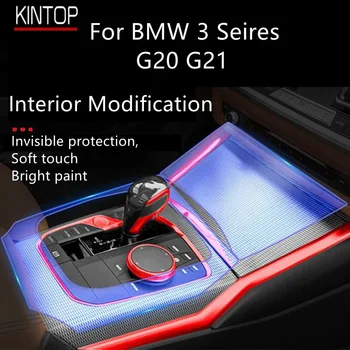Para o BMW Série 3 G20 G21 Interior do Carro do Centro da Consola de TPU Transparente Película Protetora Anti-risco Reparação Filme Acessórios para Montar