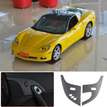 Para o Corvette C6 2005-2013 Criança Bloqueio de Painel Fosco Real de Fibra de Carbono de 2 peças de Conjunto