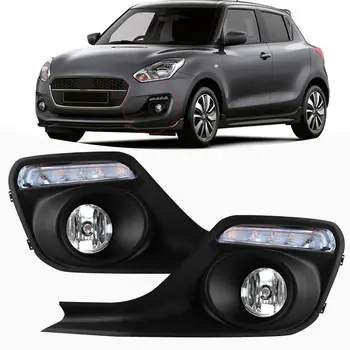 Para Suzuki Swift 2018 2019 Carro luz de Nevoeiro Dianteira Luzes Diurnas de LED DRL Sinal de volta da Lâmpada com Fio Mudar de 12V para Acessórios