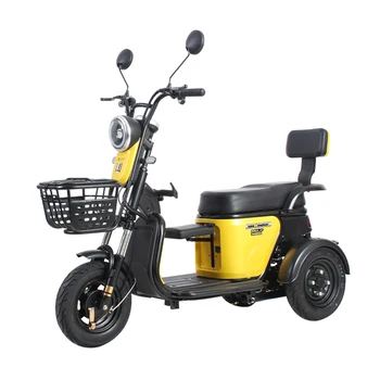 Pequeno Triciclo Elétrico De Casa Lazer Bateria De Ciclo-Riquixá Com Frente Cadeira De Bebé Para Automóvel Almofada De Espuma