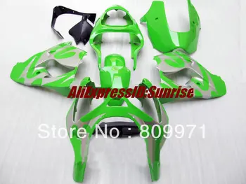 Personalizado de Prata verde Carenagem kit para a KAWASAKI Ninja ZX9R 00 01 ZX-9R ZX 9R 2000 2001 ABS Moto Carenagem definida+ presentes