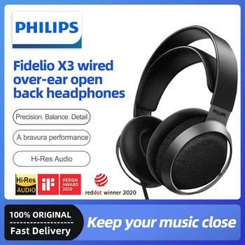 Philips Fones de ouvido Fone de ouvido X3 Wired Sobre a orelha-Abrir-volta Audiófilo Hi-Res de Áudio Itens com Frete Grátis Partes de Países Novo