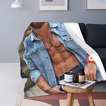 Pode Yaman Músculos Padrão Cobertor de Flanela de Impressão Ator Multifuncional Cobertor Quente para o Sofá Carro de roupa de Cama
