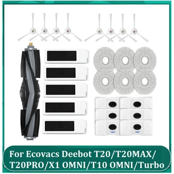 Principais Escova Lateral Saco de Pó Mop Pano de Filtro Para Ecovacs Deebot T20/T20MAX/T20PRO/X1 OMNI/T10 Omni/Turbo-Aspirador