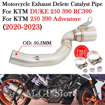 Slip-On de Exaustão da Motocicleta de Escape de Moto Excluir Catalisador Ligação do Meio Tubo Para a KTM DUKE 250 390 Aventura RC390 2020 2021 2022 2023