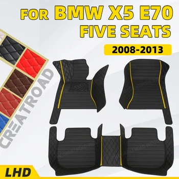 Tapete para carros personalizados para BMW X5 (de CINCO LUGARES) e E70 2008 2009 2010 2011 2012 2013 auto Almofadas do pé automóvel tapete capa